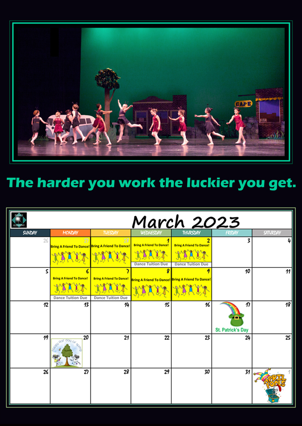 Dance studio Calendar & Events in Wilmington NC, The Dance Element March 2023