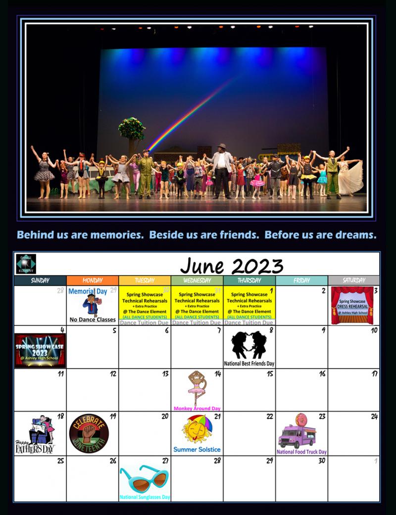 Dance studio Calendar & Events in Wilmington NC, The Dance Element June 2023